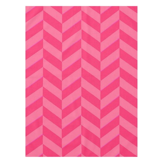 Roze Chevron Elegante Eetkamer Decor Tafelkleed (Voorkant)