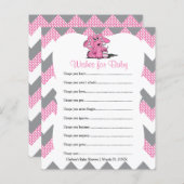 Roze Chevron Elephant Baby Girl Shower (Voorkant / Achterkant)