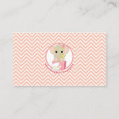 Roze Chevron Elephant Luier Raffle Tickets 100pk Informatiekaartje (Achterkant)