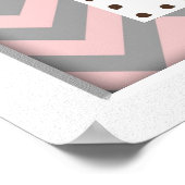 Roze Chevron Elephant Nursery Wall Art Poster (Hoek)