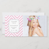 Roze Chevron - Elke keer dat het gebeurt Dank je Bedankkaart (Voorkant)