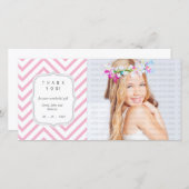 Roze Chevron - Elke keer dat het gebeurt Dank je Bedankkaart (Voorkant / Achterkant)