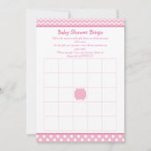 Roze Chevron en Polka Dot Baby shower Bingo Kaart (Voorkant)