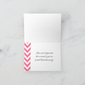 Roze Chevron Folded Hartelijk dank Bedankkaart (Binnen)