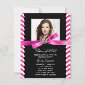  Roze Chevron Foto Afstuderen Kaart (Voorkant)