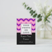 Roze chevron foto logo visitekaartje (Staand voorkant)