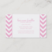 Roze Chevron - Gepersonaliseerde contactpersoon / Visitekaartje (Achterkant)