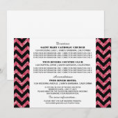 Roze Chevron Glitter Informatiekaart Kaart (Voorkant / Achterkant)