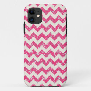 Roze Chevron Glitter iPhone Case