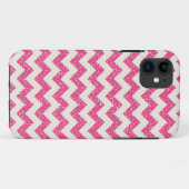 Roze Chevron Glitter iPhone Hoesje (Achterkant (horizontaal))
