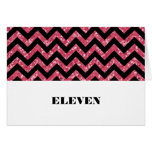 Roze Chevron Glitter Table Kaart (Voorkant Horizontaal)