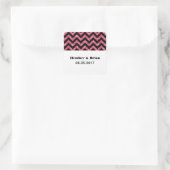 Roze Chevron Glitter Wedding Stickers (Tas)
