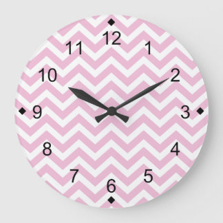 Roze Chevron Grote Klok