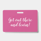 Roze Chevron Homeschool Educator ID Badge (Achterkant)