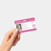 Roze Chevron Homeschool Leerling ID Badge (Handheld)