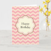 Roze Chevron Kaart (Gele Bloem)