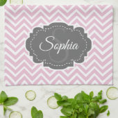 Roze Chevron Kitchen Towel Theedoek (Gevouwen)