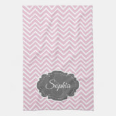 Roze Chevron Kitchen Towel Theedoek (Verticaal)