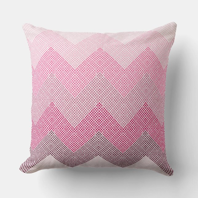 Roze Chevron Kussen (Voorkant)