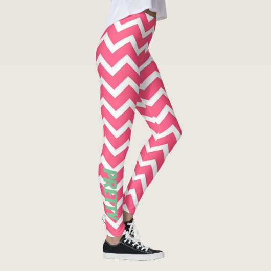 Roze Chevron leggings (Rechts)