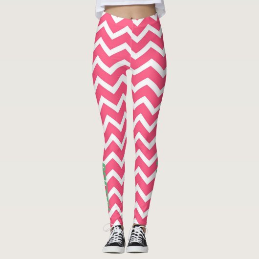 Roze Chevron leggings (Voorkant)