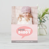 Roze Chevron Love Je papa | VADERDAG KAART (Staand voorkant)