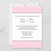 Roze Chevron Magnetic Wedding Invitation Magnetische Uitnodiging (Voorkant)