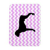 Roze Chevron met boxer Silhouette Magneet (Verticaal)