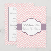 Roze Chevron met Heather Paars Cigar Band Design Kaart (Voorkant / Achterkant)