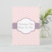 Roze Chevron met Heather Paars Cigar Band Design Kaart (Staand voorkant)
