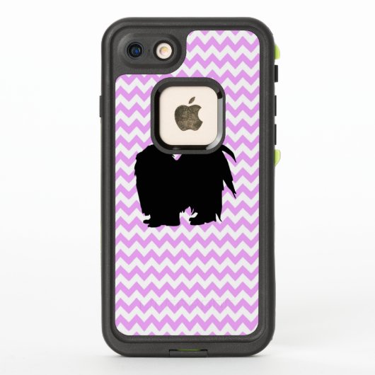 Roze Chevron met Shih Tzu Silhouette (Achterkant)