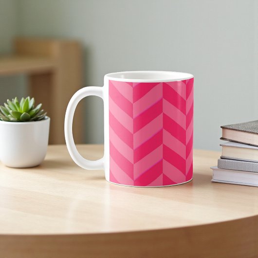 Roze Chevron Moderne Thee & Koffiemok