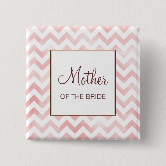 Roze Chevron Moeder van de Bride Button (Voorkant)