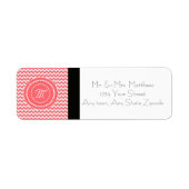 Roze Chevron Monogram Etiket (Voorkant)