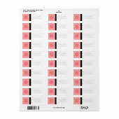 Roze Chevron Monogram Etiket (Full Sheet)
