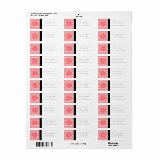 Roze Chevron Monogram Etiket (Full Sheet)