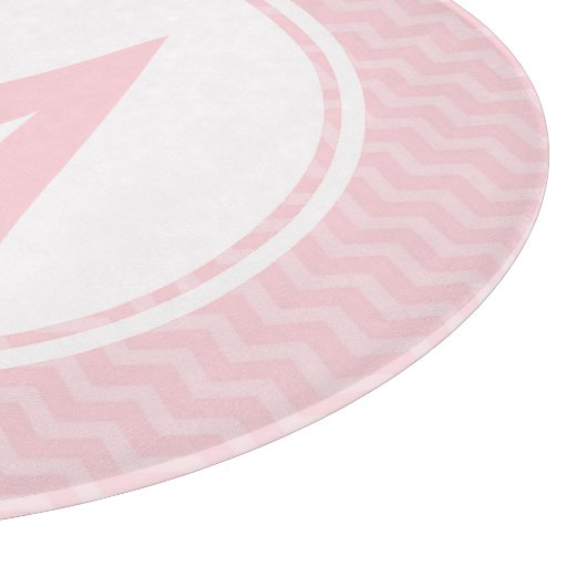 Roze Chevron Monogram glas snijvlak 12" Snijplank (Hoek)