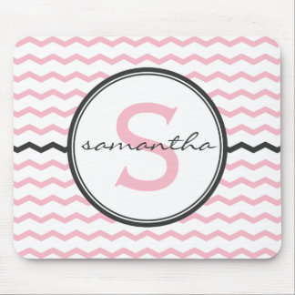 Roze Chevron Monogram Muismat
