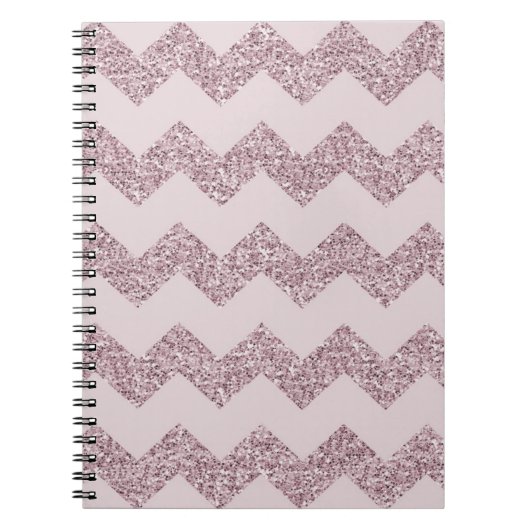Roze Chevron Nep Glitter Notitieboek (Voorkant)