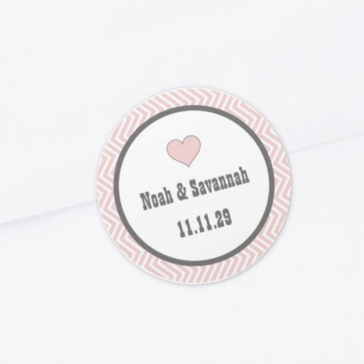 Roze Chevron of kies kleur Ronde Sticker