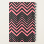 Roze Chevron over zwart leer Planner (Achterkant)