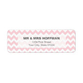 Roze Chevron Patroon Adres Label (Voorkant)