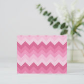 Roze chevron-patroon briefkaart (Staand voorkant)