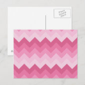 Roze chevron-patroon briefkaart (Voorkant / Achterkant)