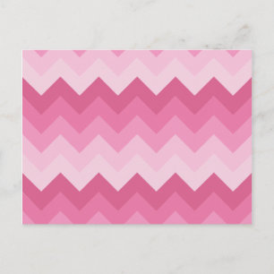 Roze chevron-patroon briefkaart