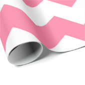 Roze Chevron Pattern Cadeaupapier (Rol Hoek)