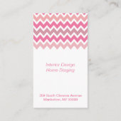 Roze Chevron Pattern Visitekaartje (Achterkant)