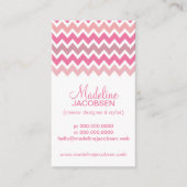 Roze Chevron Pattern Visitekaartje (Voorkant)