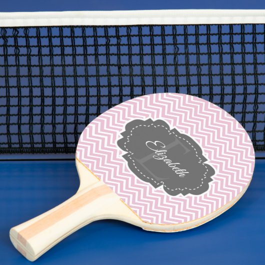 Roze Chevron Personalized Ping Pong Paddle Tafeltennisbatje (Insitu)
