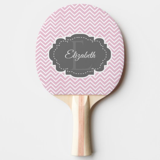Roze Chevron Personalized Ping Pong Paddle Tafeltennisbatje (Voorkant)